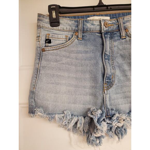 Women's KanCan High Rise Cutoff Lightwash Denim Jean Shorts | Size Small - Picture 3 of 9